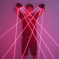 Gants Laser LED rouges de mode pour les discothèques de Noël Performances de scène LED Robot Laser Props Accessoires de main