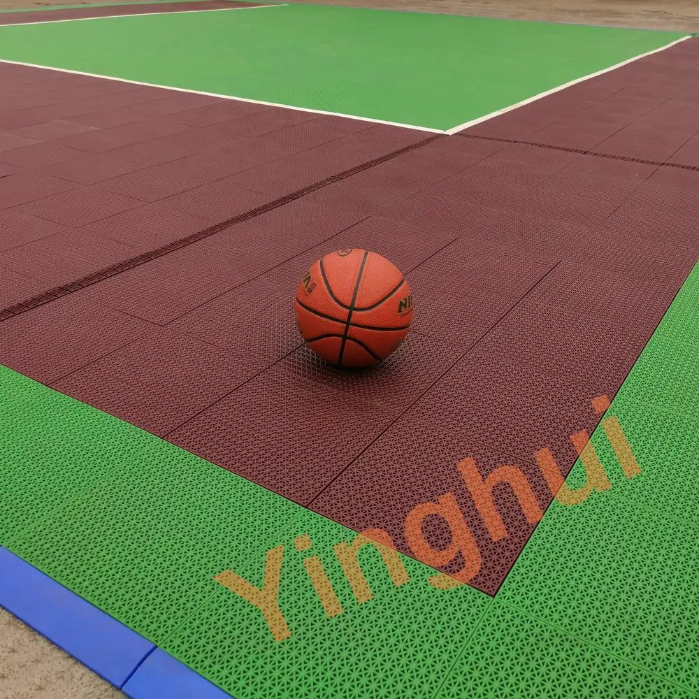 2023 O-04 FIBA Approved Portable Plastic Modular Basketball Sports Flooring Temporary Basketball Tiles Outdoor