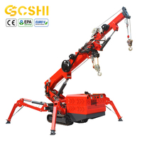 Mini-grue araignée sur chenilles de 1,5 tonne, 3 tonnes, 5 tonnes, 8 tonnes, avec flèche télescopique hydraulique et télécommande, certifiée CE pour la construction