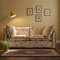 VONLIVA Amerikanischer Landhausstil Vintage Pfingstrosen Blumen-Ölgemälde Japanischer Abnehmbarer Waschbarer Blumenstoff Französisches Ländliches Sofa