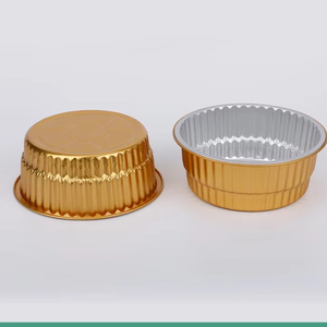 Prix d'usine 1050ml 1400ml Boîte à lunch ronde en aluminium avec revêtement en laque dorée Contenant alimentaire en aluminium pour micro-ondes - Product Image 3