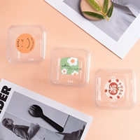 Boîte d'emballage alimentaire carrée transparente pour gâteau mousse Mille-Crêpes avec design anti-buée en plastique PET