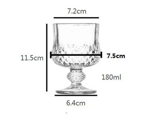 Gobelet à vin en diamant élégant, <span class=keywords><strong>verre</strong></span> à vin en <span class=keywords><strong>verre</strong></span>, Vintage, coupe en diamant, <span class=keywords><strong>verre</strong></span> cristal, gobelet d'eau, 180ml - Product Image 2