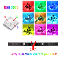 Tira de luces LED RGB Flexible de alta calidad SMD5050 12V 24V tira de luces inteligentes controlador de retroiluminación de TV tira de ambiente programable