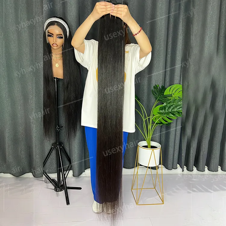 32 34 36 38 bundel jalinan rambut kutikula lurus India Malaysia, 100% 10A rambut manusia Peru panjang 40 inci panjang Virgin Brasil