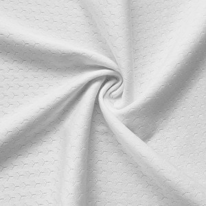 Tessuto Jacquard 100% Poliestere per Maglie da <span class=keywords><strong>Calcio</strong></span> 165cm 125gsm Tessuto a <span class=keywords><strong>Maglia</strong></span> Bianco ad Asciugatura Rapida per T-Shirt da Ragazza - Product Image 2