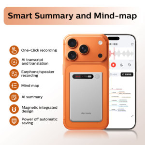 Enregistreur vocal IA <span class=keywords><strong>Dictaphone</strong></span> 32 Go avec contrôle par application, transcription et résumé en 112 langues, et enregistreur audio numérique - Product Image 3