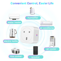 Prise intelligente WiFi Tuya FY42 UK 16A avec moniteur d'énergie pour maison intelligente, blanche, résistante au feu