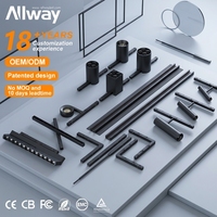 ALLWAY DC48V Projecteur sur rail magnétique modulaire COB LED en aluminium avec driver DALI dimmable pour éclairage de musée et de bureau