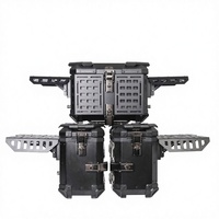 Boîte latérale arrière multifonctionnelle en alliage d'aluminium noir blindé pour moto/scooter/vélo électrique, capacité 45L/38L