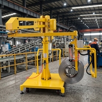 Chariot mobile industriel avec bras d'assistance pneumatique, capacité 300 kg, pour levage de bobines d'acier, modules de batterie et pièces, avec pince de positionnement de précision