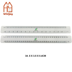 Righello in plastica di forma ovale piatta da vendita calda 30cm <span class=keywords><strong>L</strong></span> bordi smussati 4 diverse Scale rettilineo righello di misurazione personalizzato - Product Image 4