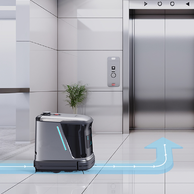 Intelligent AI Robot Vacuum for Cafe Hotel Commercial Use Auto-Elevator Access Floor Washing Mopping Vacuum Scrubbing Deep New