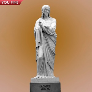 Escultura de San Tomás de Mármol Blanco de Tamaño Real Personalizada para Iglesia, Estatua de los Doce Apóstoles de Jesús - Product Image 6