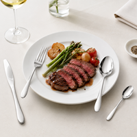Ensemble d'ustensiles de table en acier inoxydable de qualité 410, poli miroir, réutilisable pour les hôtels, les restaurants, la restauration, vente en gros