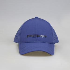 メーカーカスタム 6パネル 防水ポリエステルゴルフスポーツハット、レーザーカット穴あきダークブルー野球帽 - Product Image 2