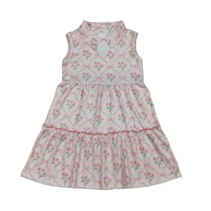 Robe d'été sans manches à volants pour petites filles, imprimé floral, style boutique RTS, vente en gros de vêtements pour enfants - Product Image 1