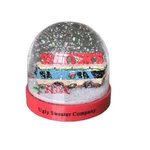 Haupt dekoration Plastik wasser Musikalische Schneekugel Souvenir Benutzer definierte Schneeball mit Foto einsatz LED Schneekugel Schnee kuppel