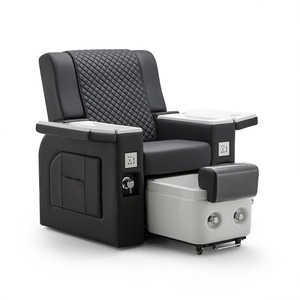 Fauteuil de pédicure électrique inclinable multifonctionnel, station de soin des pieds pour salon avec table de travail pour manucure - Product Image 1