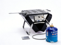 Nouveau produit, plus de choix de couleurs, barbecue au gaz portable en acier inoxydable pliable pour le camping en plein air et le jardin