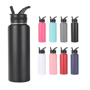 Hot Selling Bpa-Free Reusable Insulated Metal <b>Bottle</b> Stainless Steel Sports Water Cup <b>Flask</b> With 2 Lids - Product Image 1