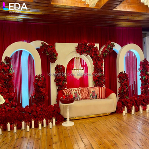 LEDA Wedding Stage Decoration Custom Modern <b>White</b> <b>Acrylic</b> Five-piece Set Hanging Flower Backdrop - Product Image 1