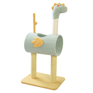 Dinosaur Cat Tree 1 Level Sisal Scratching Post Cartoon Design Cat <b>Bed</b> Integrated <b>Space</b> <b>Saving</b> For Small Apartments - Product Image 5