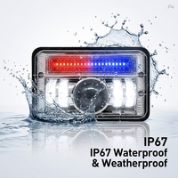 Paires de phares LED 5x7 certifiés DOT SAE, faisceau scellé 7x6, projecteur stroboscopique rouge et bleu, feux de croisement et de route pour Jeep XJ, SUV, camion