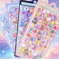 Autocollants décoratifs 3D en PVC personnalisés, autocollants en relief Kawaii, autocollants en forme de bonbons pour coque de téléphone, carnet, albums, autocollants 3D