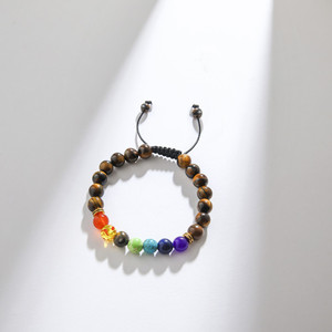 Handmade Woven <b>Bracelet</b> 8mm Round Beads Volcanic Rock Crystal Adjustable Gift Jewelry - Product Image 3