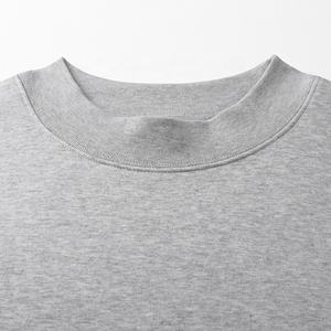 350GSM plaine haut col rond sweat broderie impression logo blanc lourd coton à capuche polaire sweats - Product Image 3