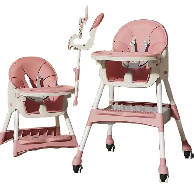 Cadeira de jantar ajustável para crianças Cadeira alta destacável cadeira de jantar rollover antiderrapante para bebês