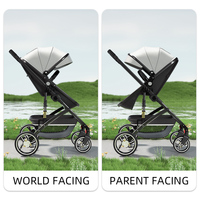 Poussette de bébé multifonctionnelle 3 en 1 avec siège de voiture légère pour enfants poussette en aluminium pliée à une main pour 0-3 ans.