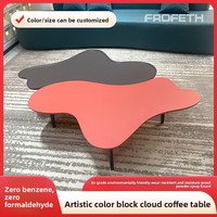 Composant de table d'appoint en forme de nuage au design artistique color-block, facile à assembler, style japonais, pour plateau de table à thé