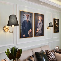 Lampe murale moderne en métal doré avec télécommande LED pour la maison, l'hôtel, le salon, la chambre à coucher, l'intérieur