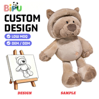 Peluche BIPU Gorille Noir Rembourrée en Coton PP et Polaire, Animal en Peluche Personnalisable OEM