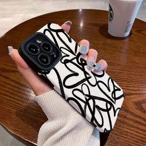 Scrawl Love Heart Printing Cover Cover per telefono cellulare in pelle sintetica TPU morbida per <span class=keywords><strong>Iphone</strong></span> X Xr Xs 11 12 13 14 15 16 17 Pro Max - Product Image 3