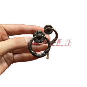 Poignée de tiroir de style antique en alliage de zinc, forme anneau, design européen, durable, à trou unique, quincaillerie de meuble - Product Image 3