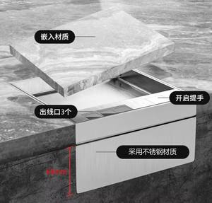 Ab standart çift çıkış zemin soket alüminyum alaşım gömülü 16A anma akımı 2 AC fiş çıkışları kapak çevirin soket - Product Image 5