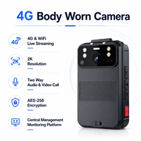 2K 4G 바디캠 WiFi 실시간 모니터링 PTT 양방향 오디오 GPS 광각 렌즈, 사물 인터넷 솔루션 및 소프트웨어 탑재