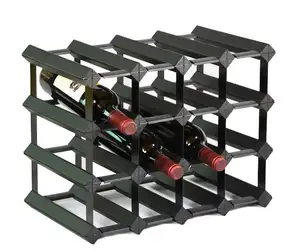 30 Flessen Grenen Hout En Metaal Hout Modulaire Wijnrekken Massief Hout Vierkante Wijnhouder Met Metalen Frame