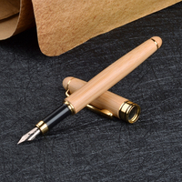 Ensemble cadeau de stylo plume et stylo à bille en bambou avec logo personnalisé, logo personnalisé, signature d'entreprise, écriture, cadeau exclusif