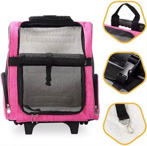 BSCI Factory Wholesale OEM Pet <b>Bag</b> Pet <b>Wheels</b> Rolling Carrier Breathable Rolling Pet Carrier for <b>Travel</b> - Product Image 4