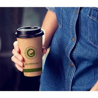 Gobelet en carton ondulé double paroi de 8,5 oz avec couvercle et poignée, personnalisable avec logo, pour boissons chaudes et froides à emporter
