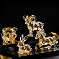 Figurine en cristal du cochon du zodiaque chinois, statue d'animal en verre pour la décoration de la maison, ornement Feng Shui
