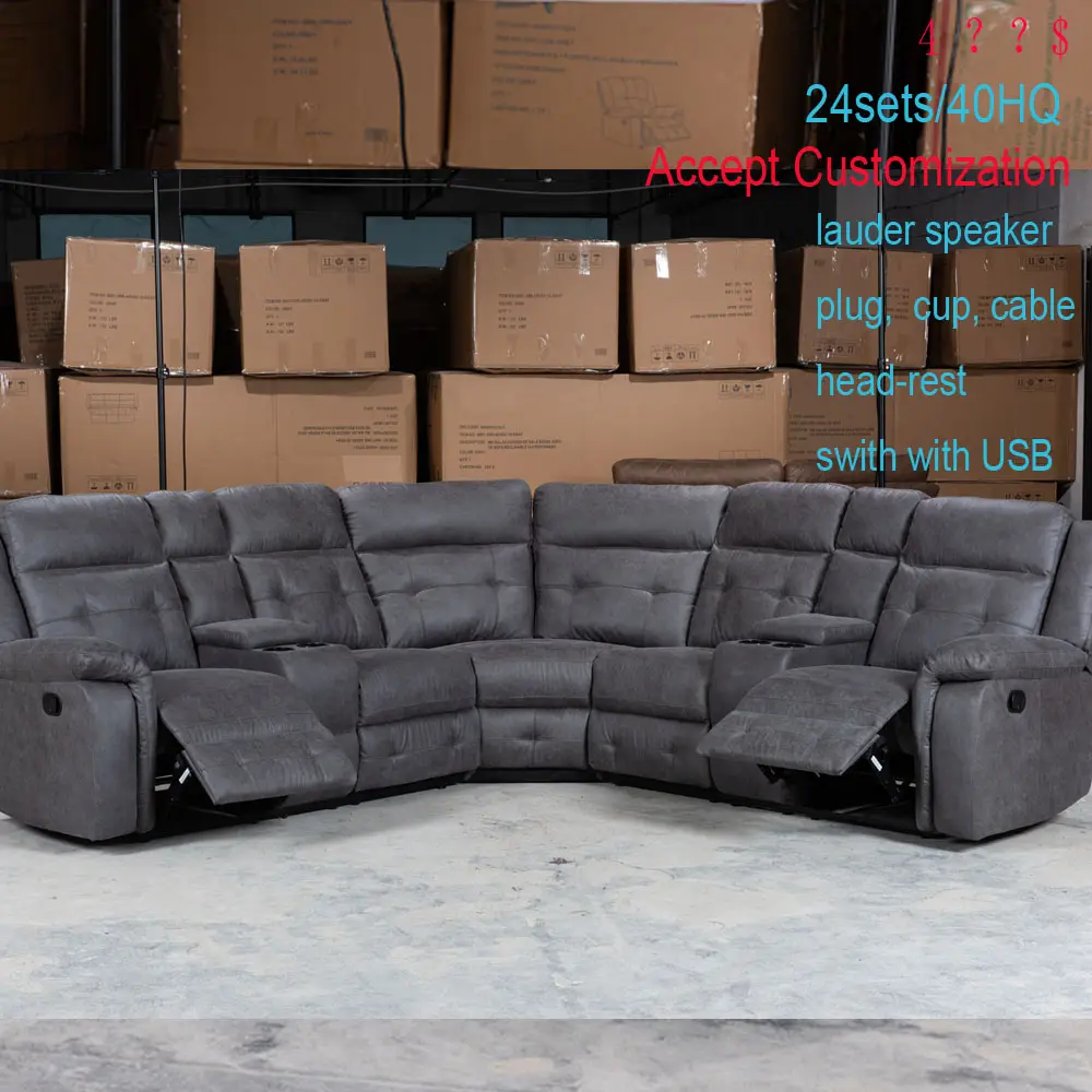 Cleopatra-sillón de esquina seccional, mueble elegante CT, conjunto de tela reclinable, sofá de producción, sala de estar, moderno, de madera, L/C T/T