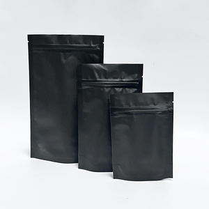 Sacs en Mylar Fini mat Stand up Ziplock Pouch Bag matte white black zip lock Sac refermable anti-odeur - Product Image 1