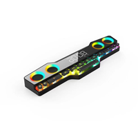 Speaker dengan Lampu RGB, Pengeras Suara BT Gaming Komputer Tombol Mekanis Game