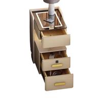 Table de Chevet Intelligente en Bois Massif Luxe Léger, Meuble de Rangement Multifonctionnel Moderne et Simple pour Chambre à Coucher avec Recharge Sans Fil et Table d'Appoint