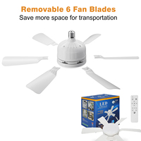3CCT Ventilateur de plafond d'été amovible à 6 pales avec lumière Type de lame Ventilateur de plafond à LED avec télécommande